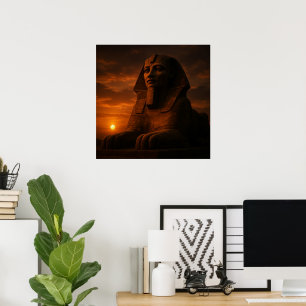 Grand Sphinx coucher de soleil affiche du paysage 