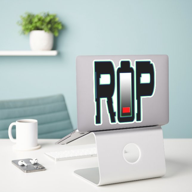 Grand Sticker en vinyle de 8 po x 8 po sur mesure (Ordinateur portable sur le bureau)