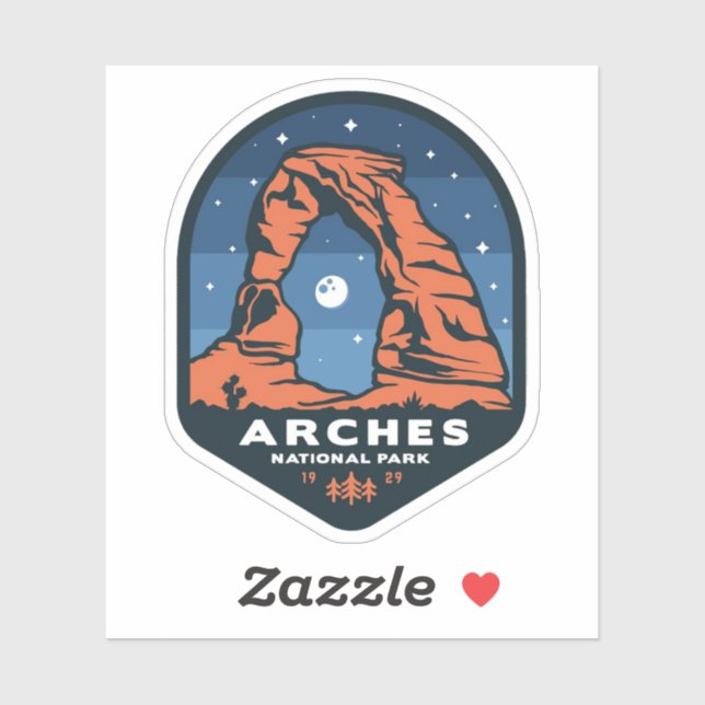 Grand Sticker en Vinyle du Parc National des Arche (Feuille)