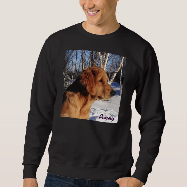 Grand sweatshirt noir des arbres de penny et de (Devant)