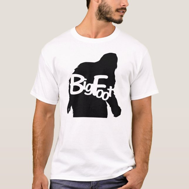 Grand T-shirt de blanc d'hommes de pied (Devant)