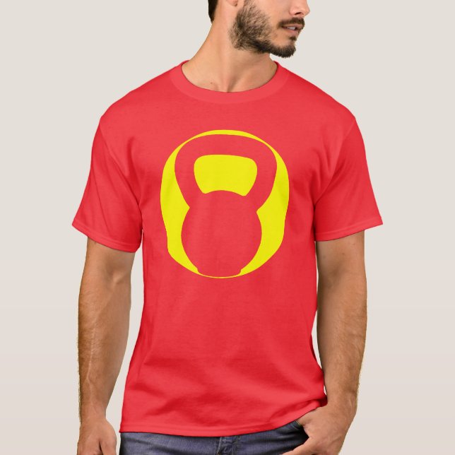 Grand T-shirt d'ovale de logo de Kettlebell (Devant)