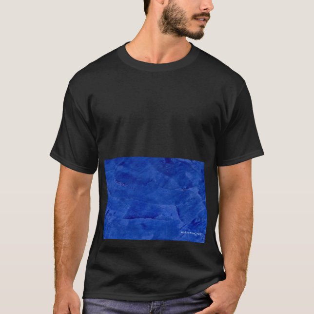 Grand T-shirt graphique bleu foncé gras (Devant)