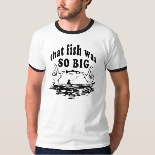 Grand T-shirt noir et blanc de poissons