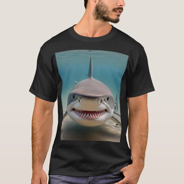 Grand T-shirt requin blanc (Devant)