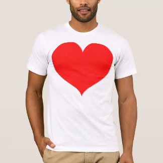 Grand T-shirt rouge de coeur inspiré par Nim