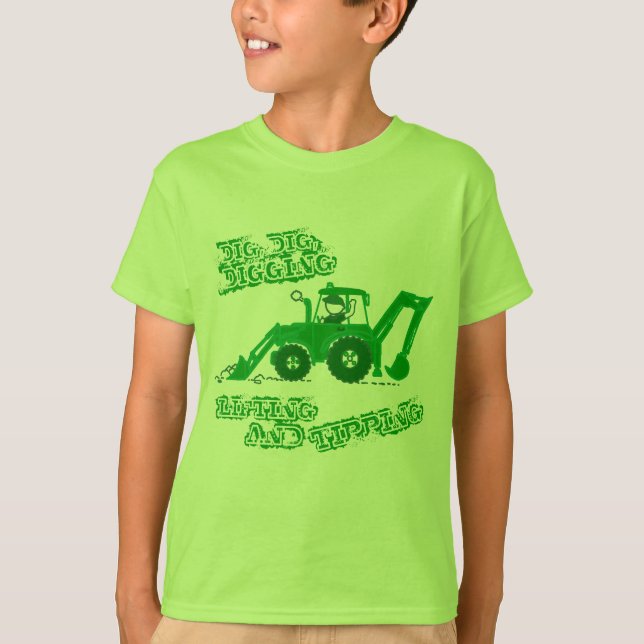 Grand t-shirt tracteur vert terre (Devant)
