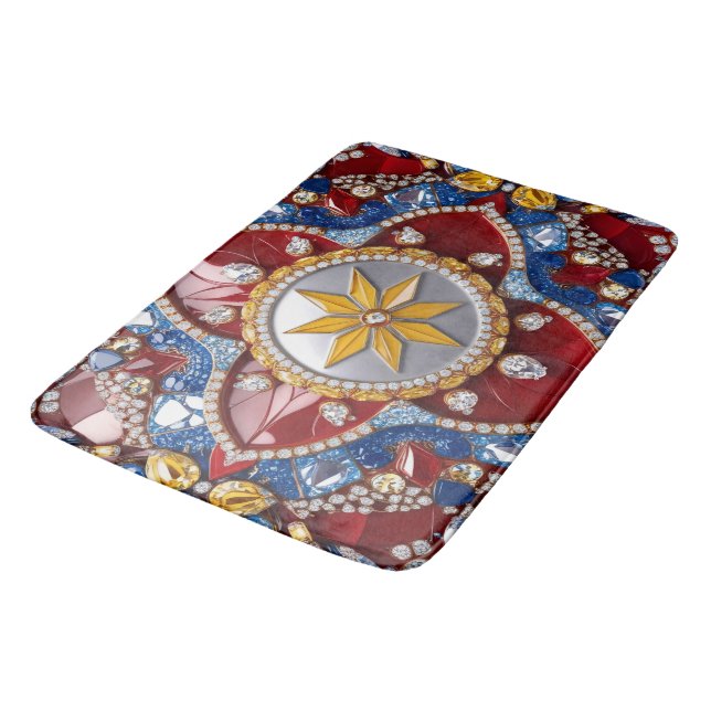 Grand tapis de bain aux couleurs colombiennes (Angle)