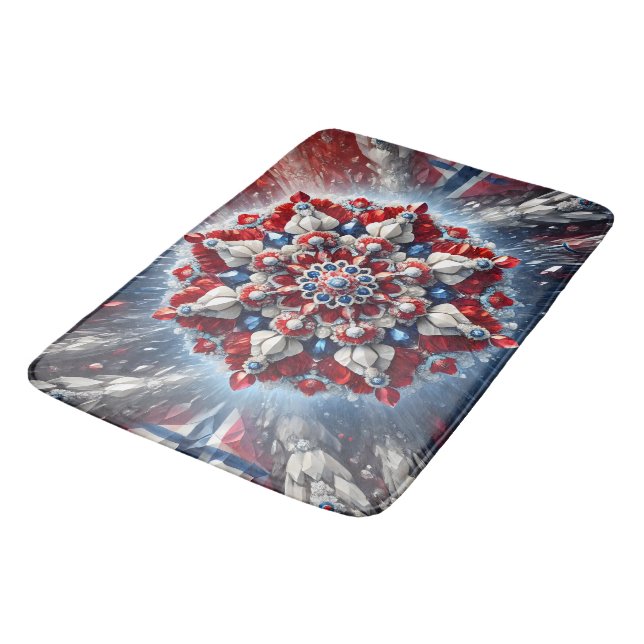 Grand tapis de bain aux couleurs norvégiennes (Angle)