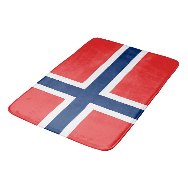 Grand tapis de bain avec drapeau de la Norvège (Angle)