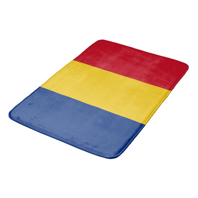 Grand tapis de bain avec drapeau de Roumanie (Angle)