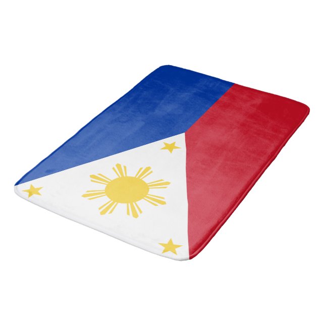 Grand tapis de bain avec drapeau des Philippines (Angle)