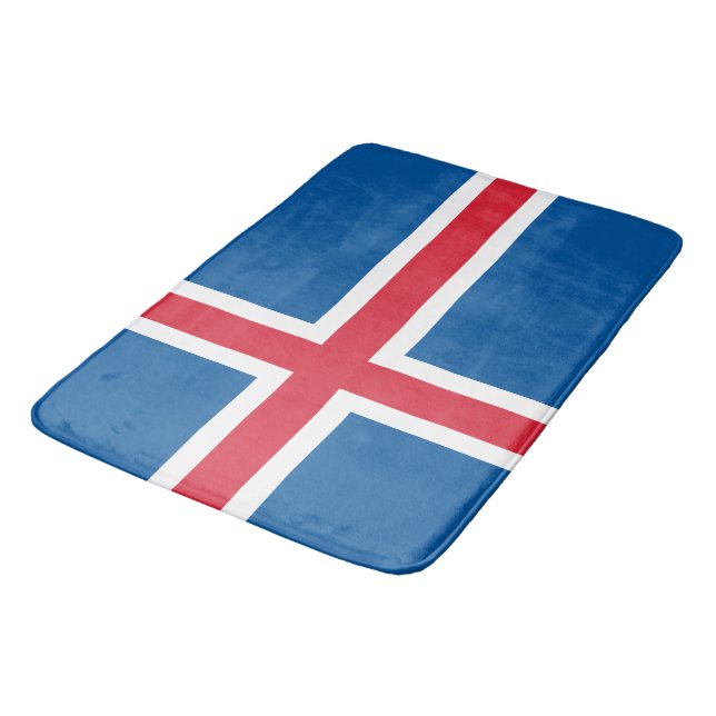 Grand tapis de bain avec drapeau d'Islande (Angle)