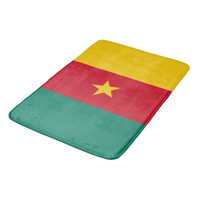 Grand tapis de bain avec drapeau du Cameroun (Angle)