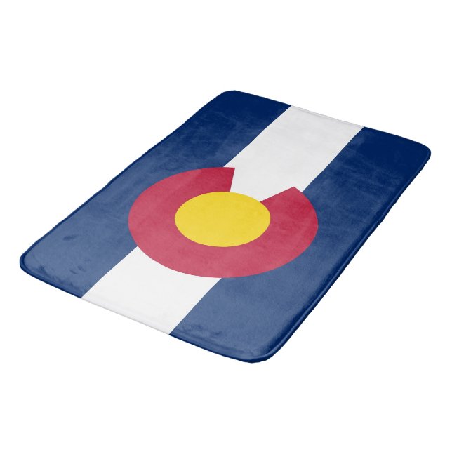 Grand tapis de bain avec drapeau du Colorado, USA (Angle)