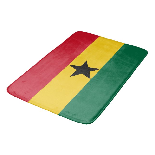 Grand tapis de bain avec drapeau du Ghana (Angle)