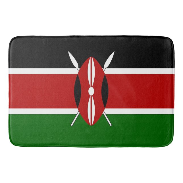 Grand tapis de bain avec drapeau du Kenya (Devant)