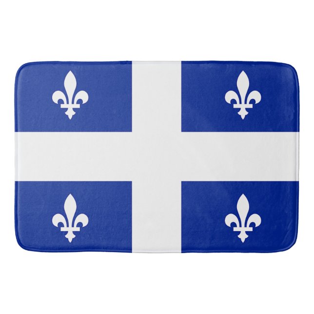 Grand tapis de bain avec drapeau du Québec (Devant)