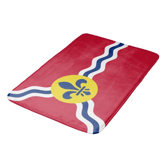 Grand tapis de bain avec le drapeau de Saint Louis (Angle)