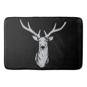 Grand tapis de bain de chasse de cerfs communs de