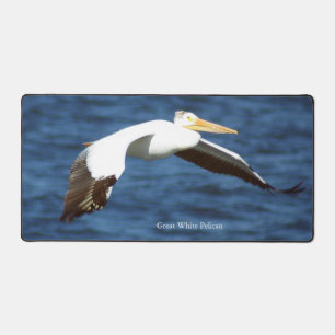 Grand tapis de bureau blanc Pélican