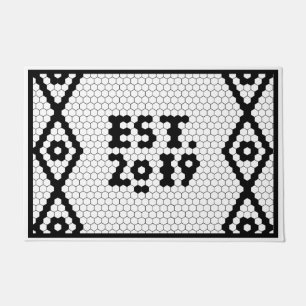 Grand Tapis de Porte en Carreaux Noir et Blanc Est