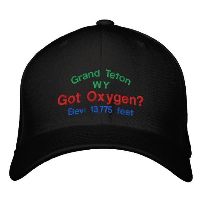 Grand Teton a de l'oxygène ? Casquette brodé (Devant)