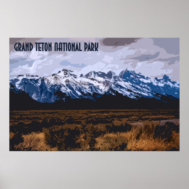 Grand Teton National Park Poster vintage (Devant)