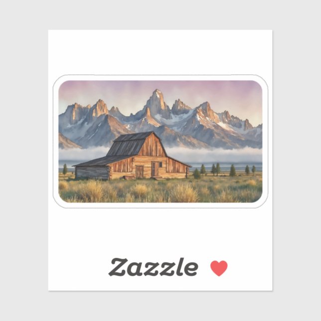 Grand Teton National Park Watercolor Sticker (Feuille)
