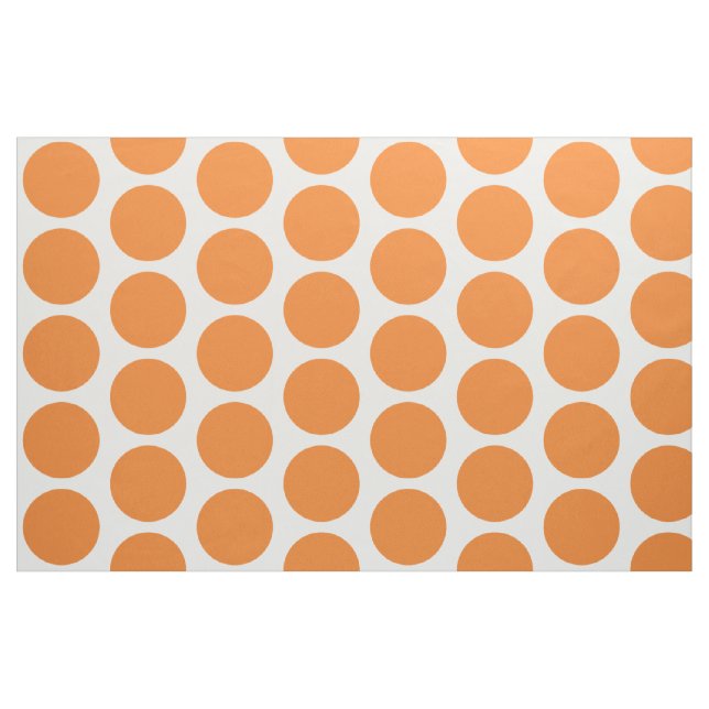 Grand tissu blanc orange de pois (Yard)