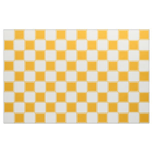 Grand tissu Checkered orange et blanc