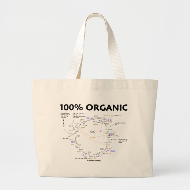Grand Tote Bag 100% organique (cycle d'acide citrique - cycle de (Devant)