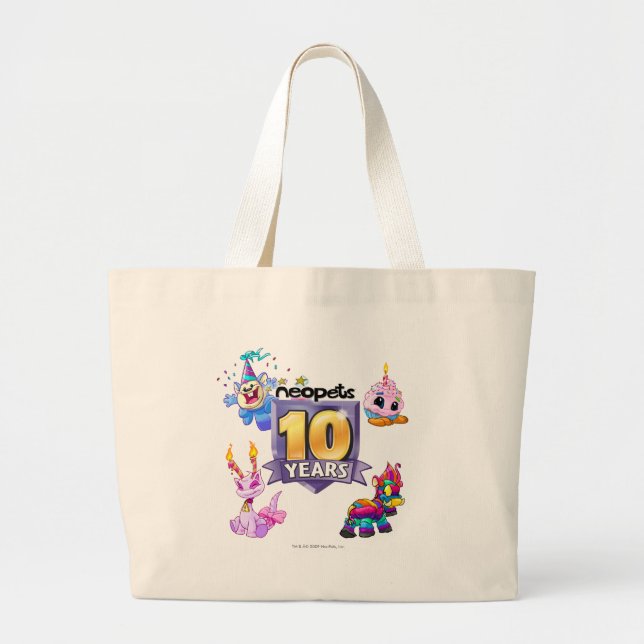 Grand Tote Bag 10ème Logo d'anniversaire (Devant)