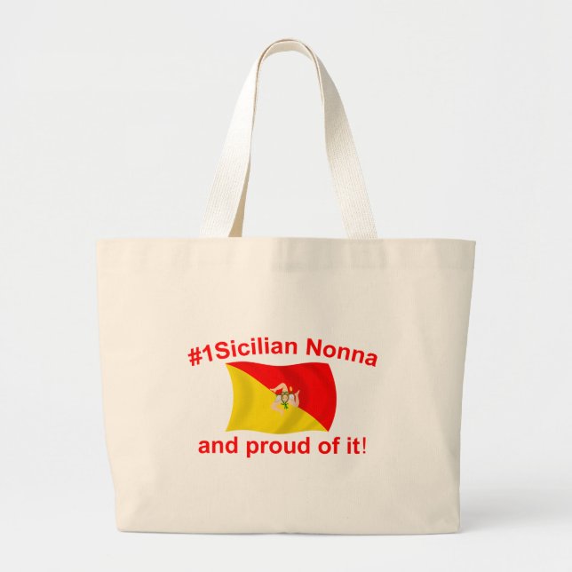 Grand Tote Bag #1 fier Nonna sicilien (Devant)