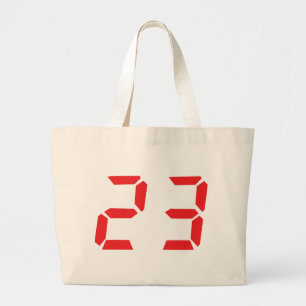 Grand Tote Bag 23 numéro numérique du réveil rouge