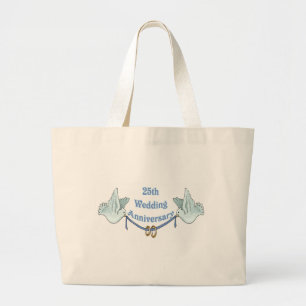 Grand Tote Bag 25èmes cadeaux W d'anniversaire de mariage