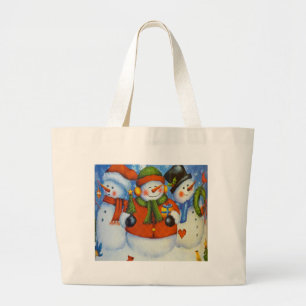 Grand Tote Bag 3 Joyeux neigeurs