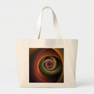Grand Tote Bag 3D Spirale Abstraite couleurs chaudes Art fractal
