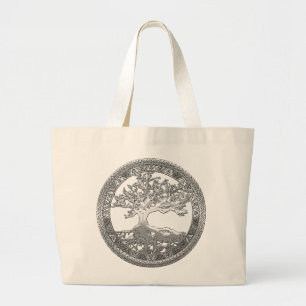 Grand Tote Bag [400] Arbre Celtique de Vie [Argent]