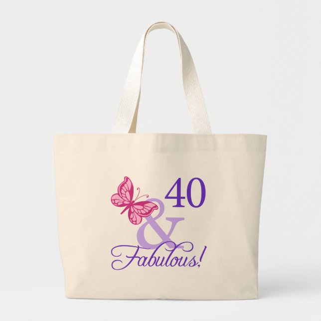 Grand Tote Bag 40 Et Fabuleux Anniversaire (Devant)