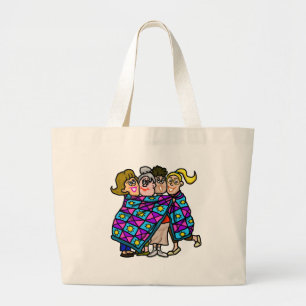 Grand Tote Bag 4 Dames Enveloppées Dans La Quilt Fourre-tout