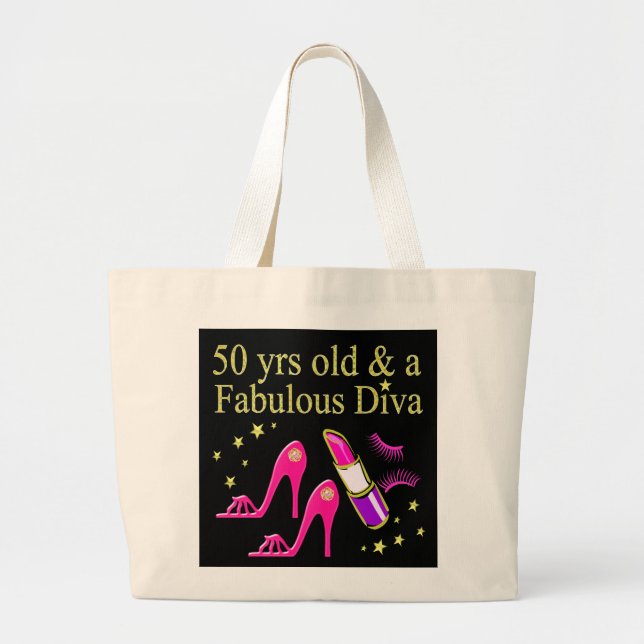 GRAND TOTE BAG 50 ANS ET UNE DIVA FABULEUSE (Devant)
