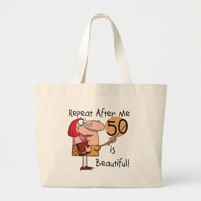 Grand Tote Bag 50 est de beaux T-shirts et cadeaux (Devant)