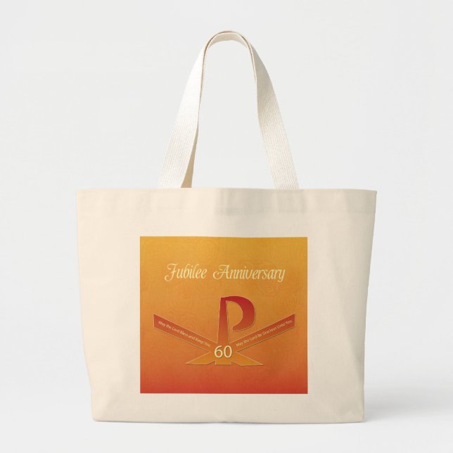 Grand Tote Bag 60e anniversaire de jubilé Nun Pax Cross, Orange (Devant)