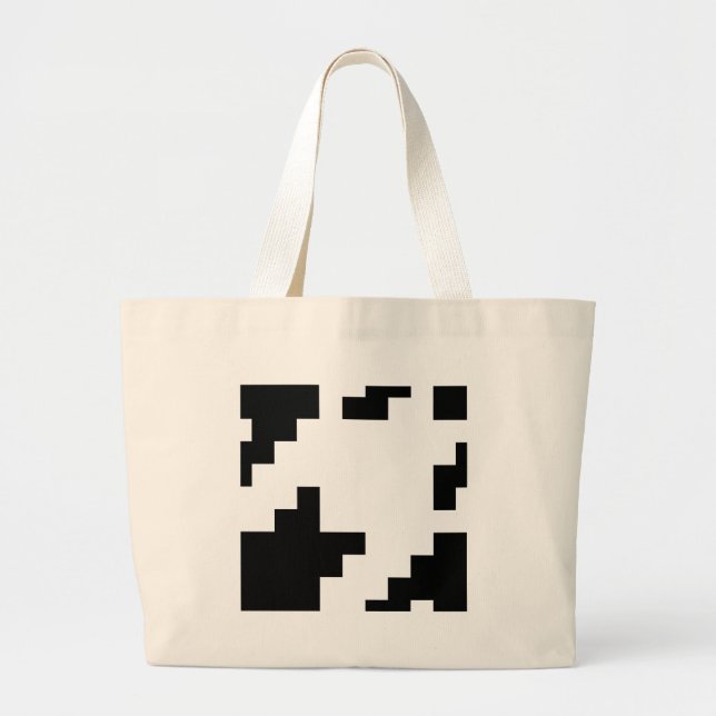 Grand Tote Bag 8 Bit Pixel Houndstooth Check Pattern (Devant)