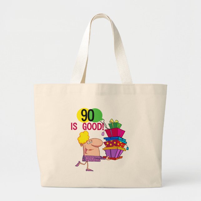 Grand Tote Bag 90 est de bons T-shirts et cadeaux d'anniversaire (Devant)