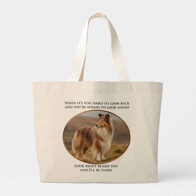 Grand Tote Bag À Côté De Vous Collie (Dos)