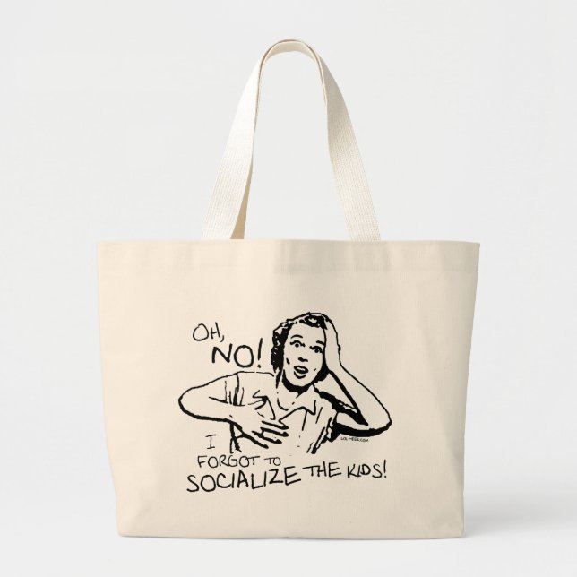 Grand Tote Bag A oublié la socialisation (Devant)