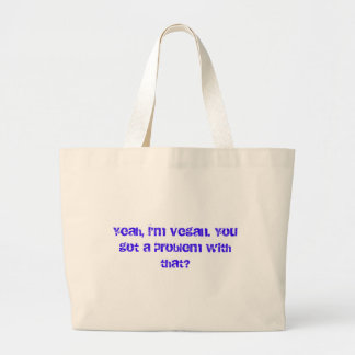 Grand Tote Bag A - Petit-Trop-Fier-Végétalien fourre-tout