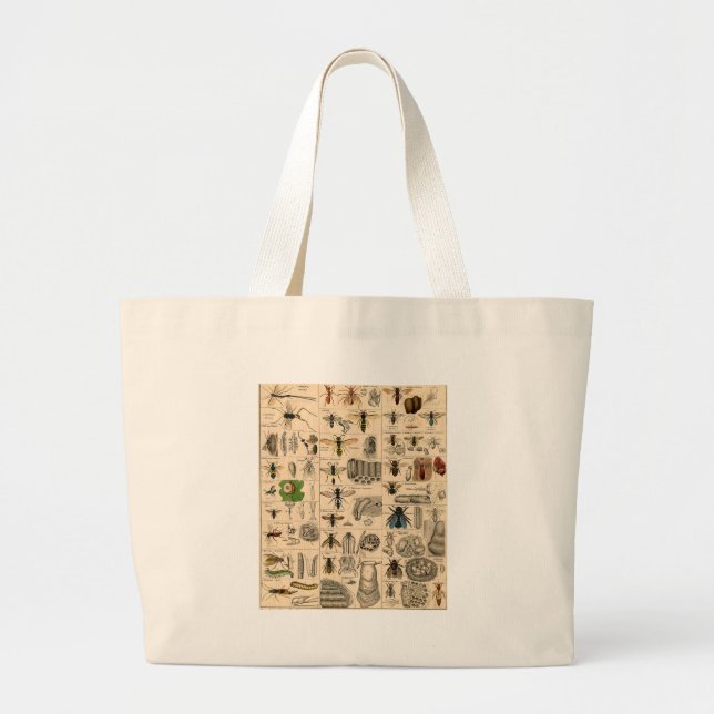 Grand Tote Bag Abeille Insecte Bug Wasp Nature Peinture des abeil (Devant)
